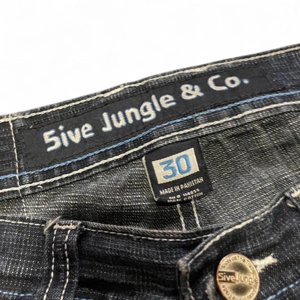 Vintage Y2K 5ive Jungle & Co. Baggy Embroidered Jeans Size 30 - Picture 4 of 7